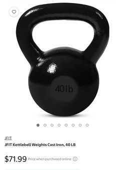 JFIT Kettlebell Weights Cast Iron, 40 LB