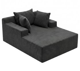 Plush Corduroy Chaise Lounge
