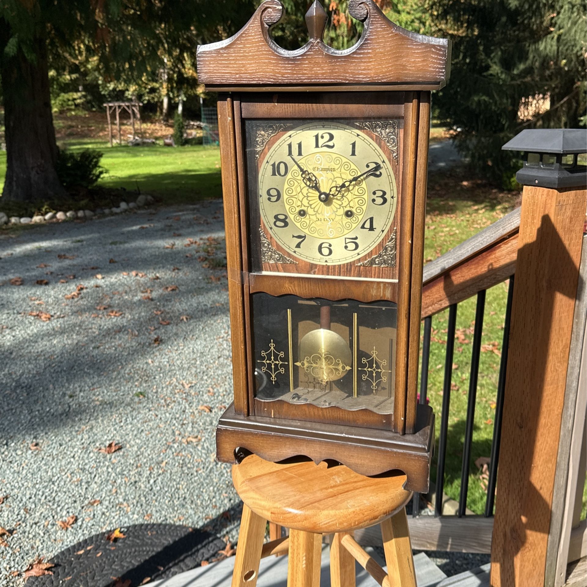 Two Antique Wall 31 Day Clock