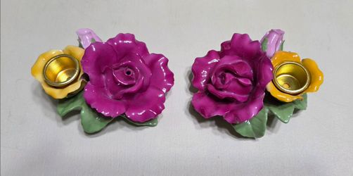 ROYAL ALBERT Old Country Roses candle holders