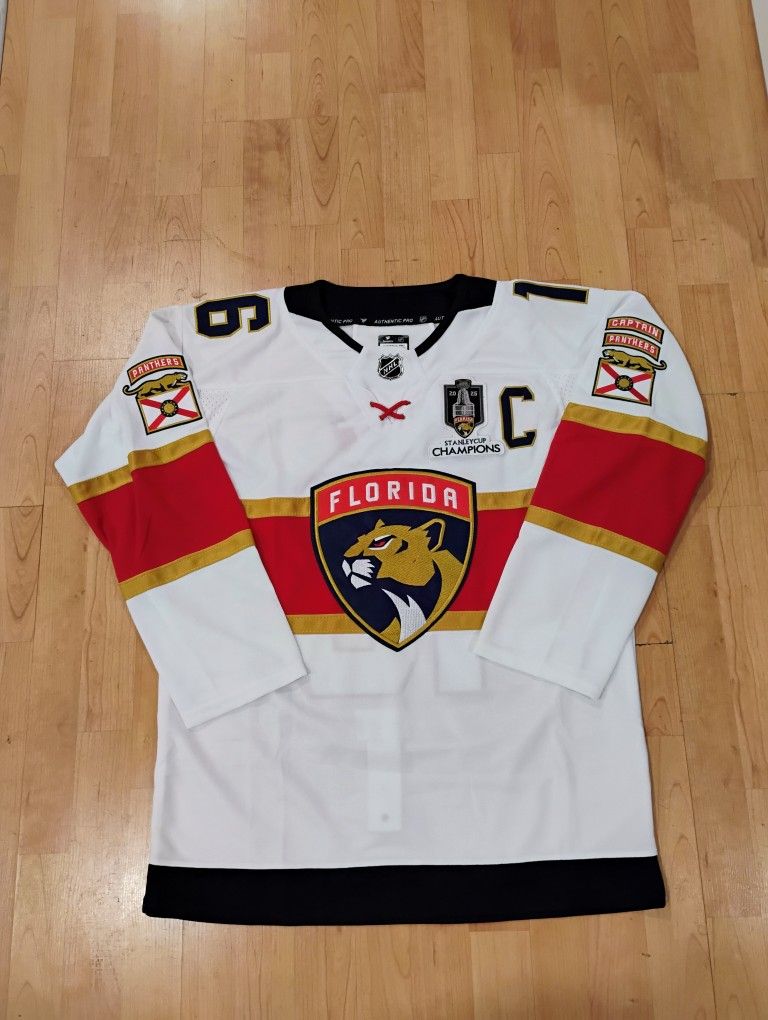 Aleksander Barkov Florida Panthers White Jersey With Championship Patch 