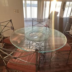Glass Dinner Table With Chairs 