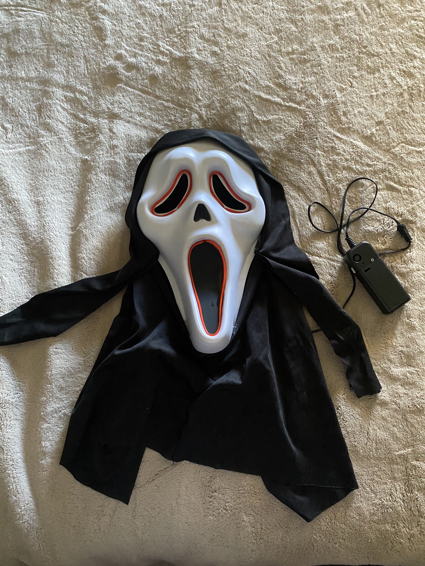 Ghost Face Light Up Halloween Mask