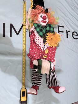 Handmade Czech Marionette Clown Puppet Prague 24” Wooden Strings Controller New Unused