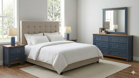Complete Bedroom Set, Ashley Furniture, Diamond Mattress Rally 3 Hybrid Cooling Plush