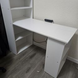 White Desk With Shelves 