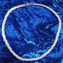Sterling Silver Braided Serpentine Chain Necklace
