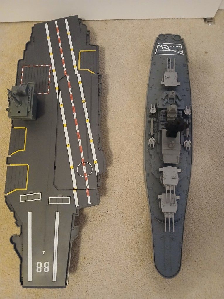 Aircraft Carrier and Battleship W/planes