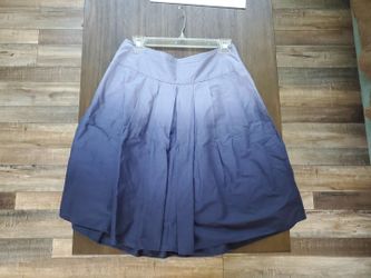 St John's Bay Women's Cotton Pleated Gradient A-Line Skirt Blue Ombre Size 8