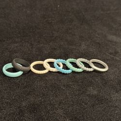 Assorted Silicone Rings (set of 8) For Working Out, Metal Sensitivities, First Responders, Swimming, And Travel