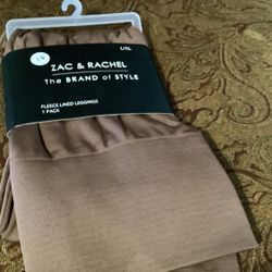 Zac & Rachel Fleece Lined Leggings Size Large/Extra Large Color Brown