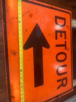 Vintage Wood large detour sign