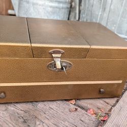 Mid-Century Jewelry Box Gold Jewel Chest Mcm Please Read 