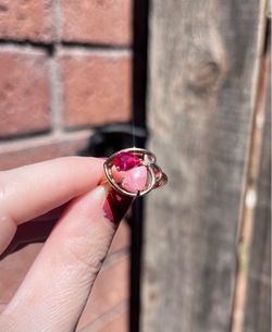 Ruby and Rhodochrosite Ring