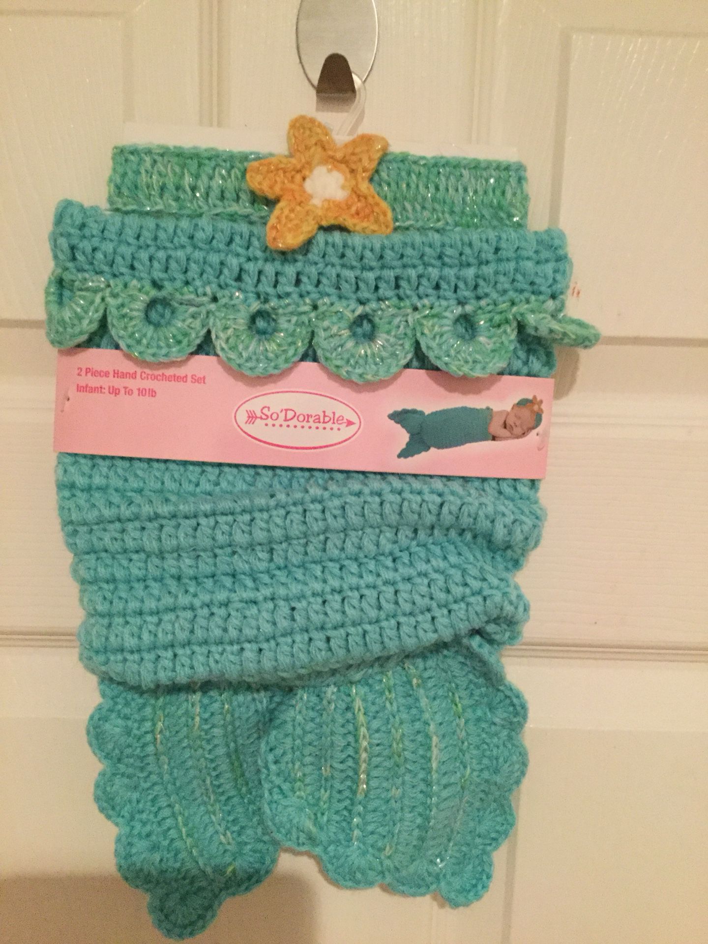 So Dorable Crocheted Mermaid Tail outfit infant