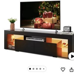 Black RGB LED Entertainment Center