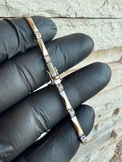 18k Vintage white gold tennis bracelet