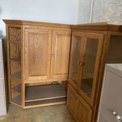 Solid Oak Entertainment Center