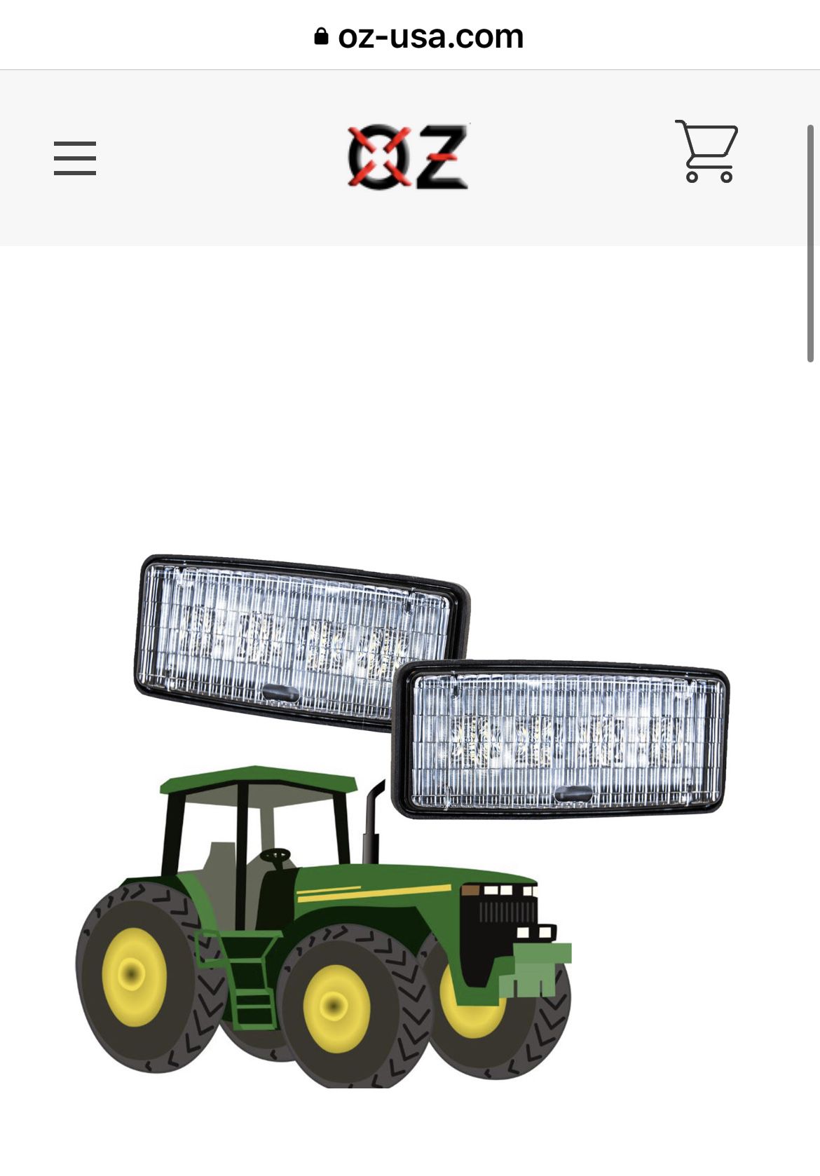 OZ-USA John Deere Tractor 12w LED (PAIR) Cab Headlight RE306510 7400 7700 7800 8200 8300 8400