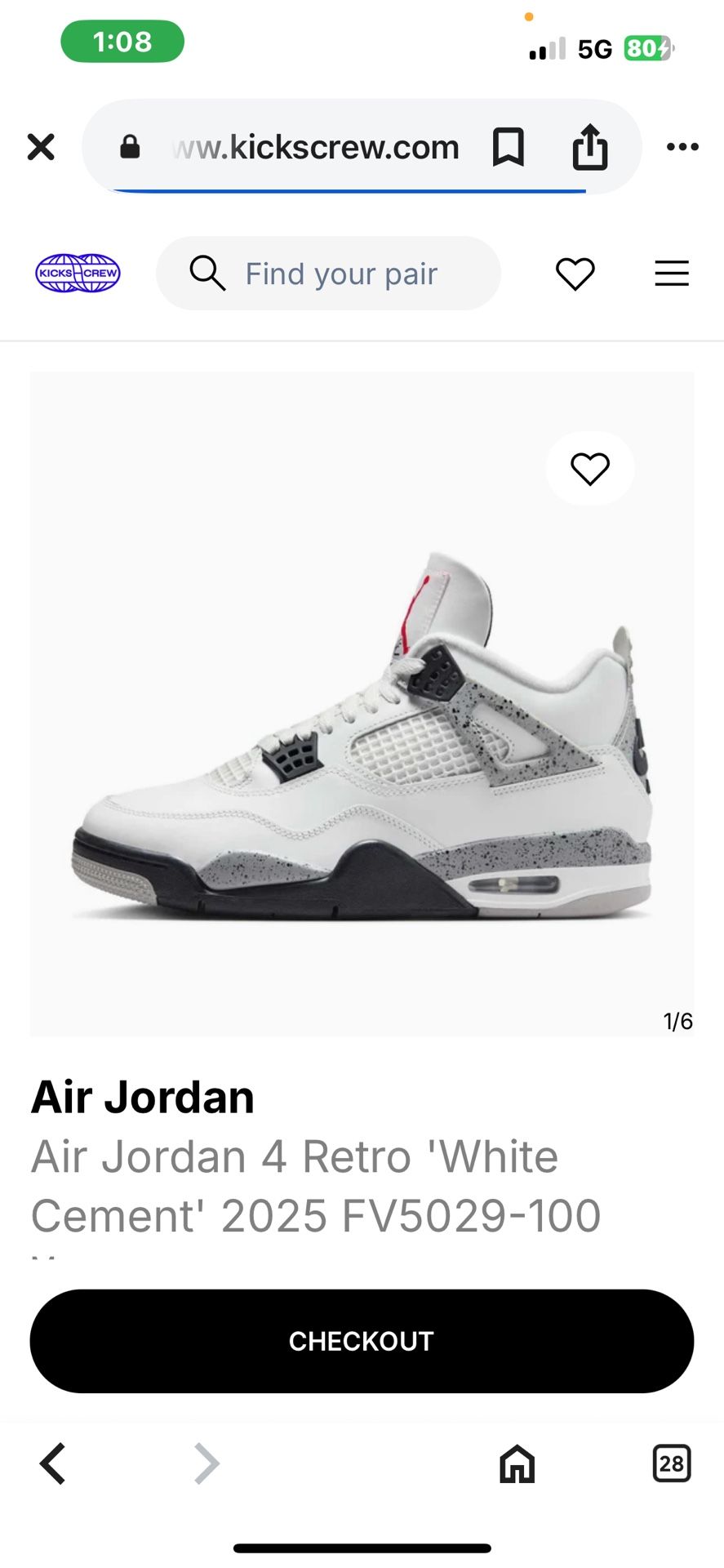 Jordan 4’s Retro Cement