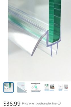 Shower Door Bottom Seal Strip for 3/8" (10mm) Glass – Ultra Clear Polycarbonate Frameless Shower Door Sweep,
