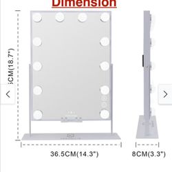 ✌️ Hollywood Vanity Makeup Mirror With 12 LED Bulbs Wireless Charge White Bluetooth 10X Magnifying Glass Smart Control