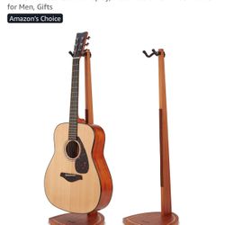 Double Guitar Stand, 2 Pack Acoustic Stand for 2 Electric, Ban jo, Mandolin, Mahogany Wooden Dual Guitar Floor Holder for Home Decor Studio Display.