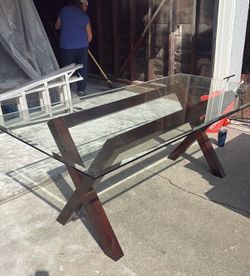 Glass top table for 8