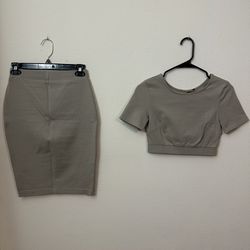 Pencil Skirt Crop Top Set