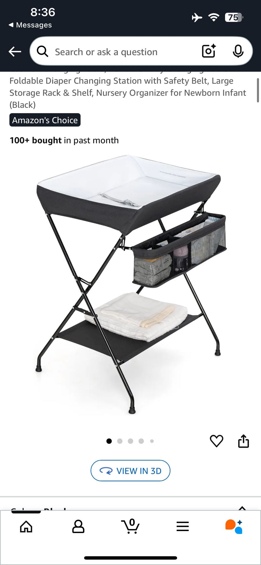 Foldable Baby Changing Table w/ Storage