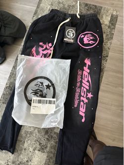 Hell star pants black and pink