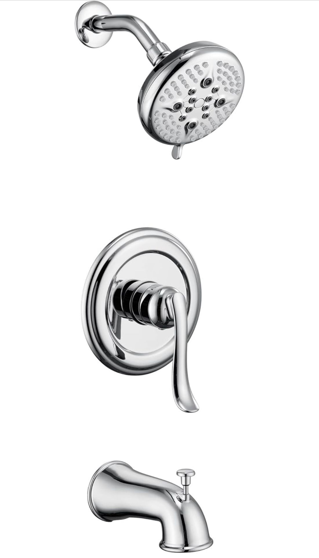 tub and Shower Faucet Set, Complete Shower System with Rough-in Valve and Trim Kit