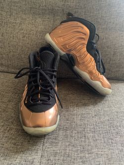 Nike Little Posite One Copper Black Metallic Shoes Size 7Y