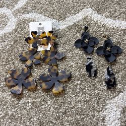 Weatherly Miller dangle drop floral earrings bundle