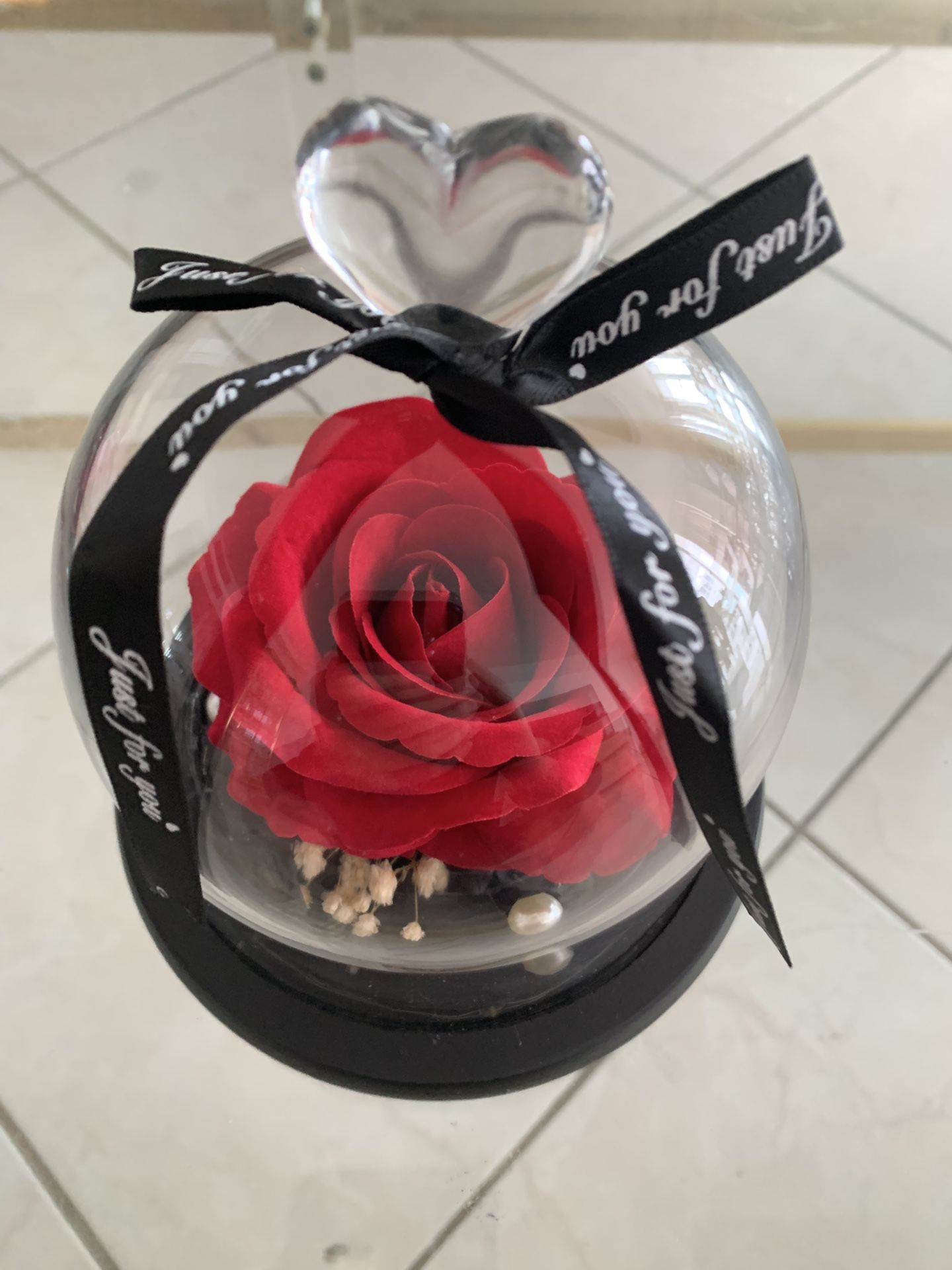 Forever Rose in Glass Ball, LED Lights, Perfect For Valentine Wedding Present