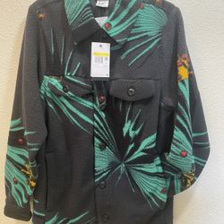 Nike Men's Lebron James Sherpa Jacket Button Up Dark Smoke Gray DA6707-070 NEW 