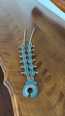 Vintage Old pawn Squash Blossom necklace