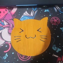 Cute Cat Bamboo Coaster