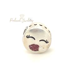Pandora Kiss Me Emoji Cerise Glitter Charm