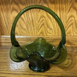 Vintage Art Glass Wedding Basket