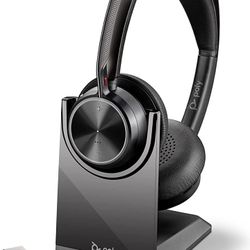 Poly (Plantronics + Polycom) Voyager Focus 2 UC Wireless Headset & Charge Stand - Active Noise Canceling (ANC) Long Talk Time Connect to PC/Mac/Mobile