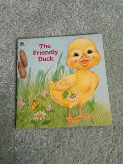 Vintage 1992 The Friendly Duck Golden Super Shape Book - Gina Ingoglia