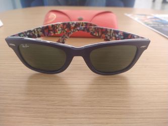 Ray-Ban Wayfarer RB 2140 1020 Violet Rare Prints Sunglasses