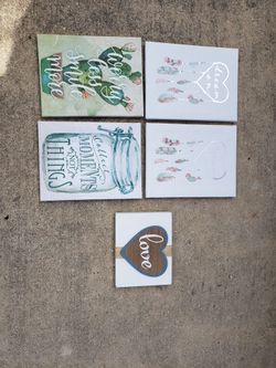 Canvas & Wood Inspirational Wall Hangings