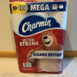 Charmin Ultra Strong Toilet Paper, 30 Mega Rolls.