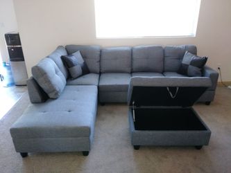 Sectional and ottoman