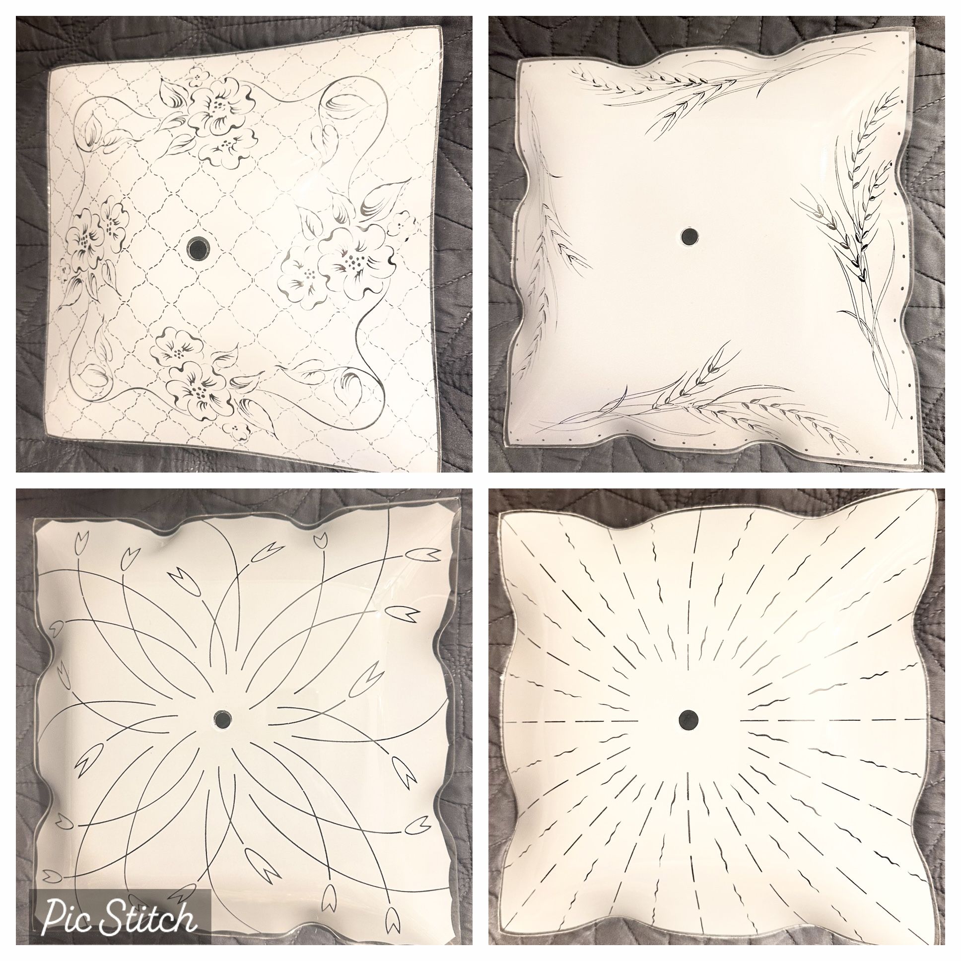 Vintage Retro Square Decorative Ceiling Light Shade Fixtures - $25 EACH