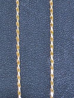 14kt Two-Tone Twisted Rope Necklace. 18", 4.4g, 2mm, Hollow. ASK FOR RYAN.