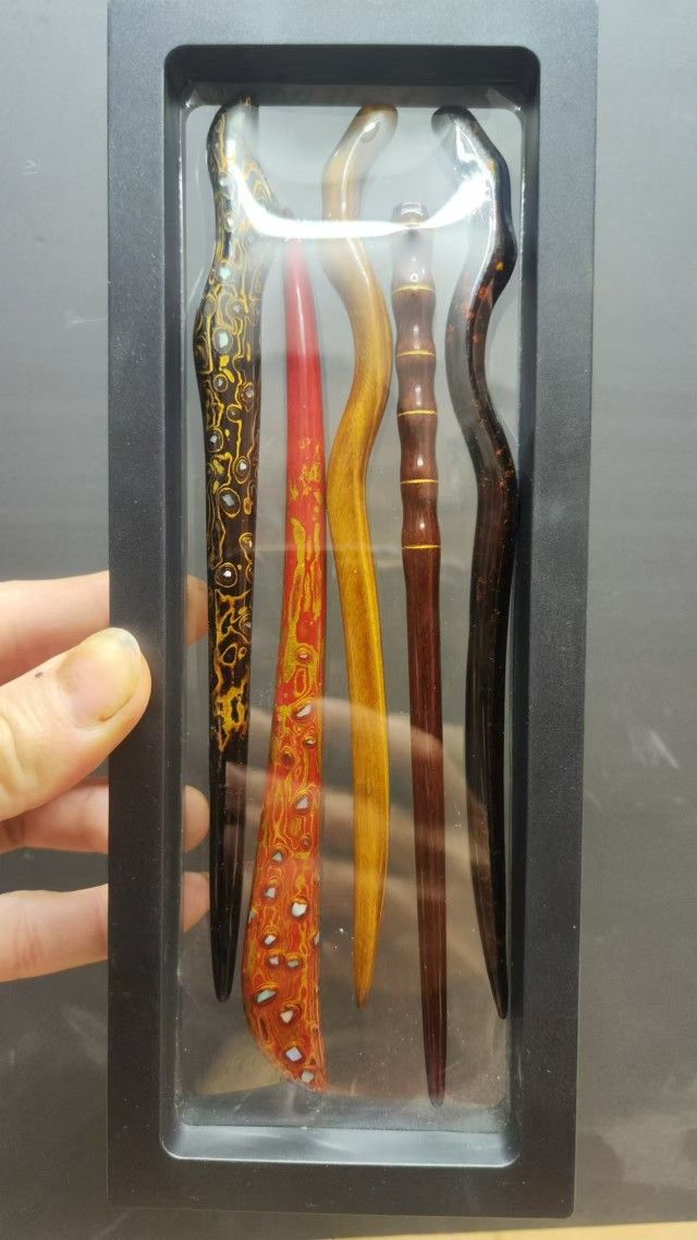 Chinese Lacquer hair pin set
