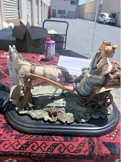 Horse & Cart Figurine Sculpture
